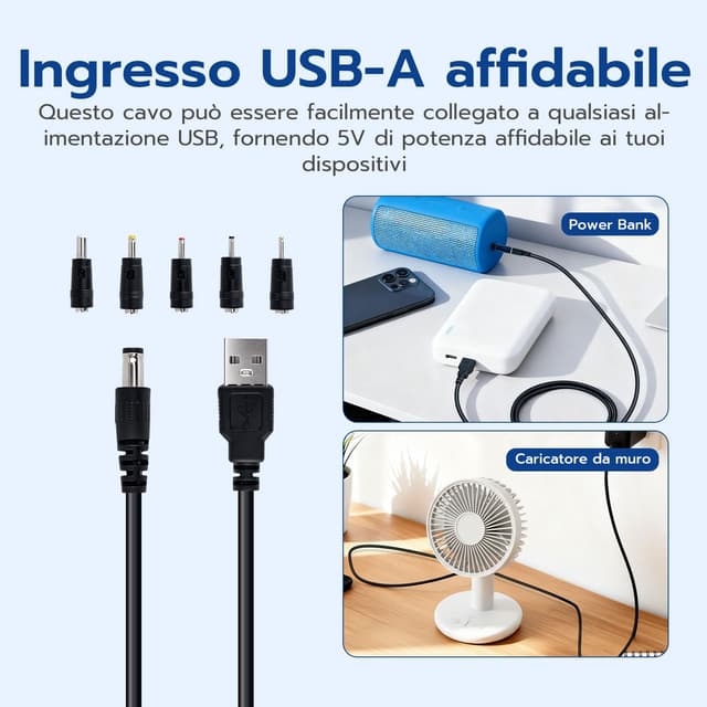 Detalle de Wigearss Cavo USB a DC 5V 1 m