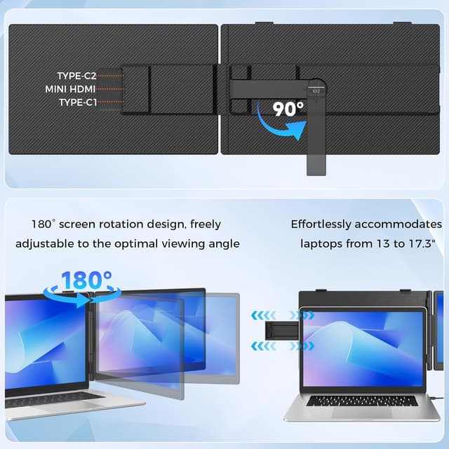 Detalle 2 de siaviala 14" Laptop Screen Extender 1080p portable monitor