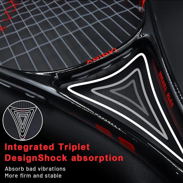 Detalle de Nalax Tennis Racket (Carbon Fibre, 300g) with Carry Bag & Grip Tape