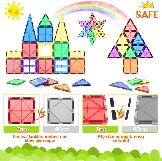Thumbnail 1 de Coodoo Magnetic Tiles 40PCS magnetic blocks for toddlers 🧩