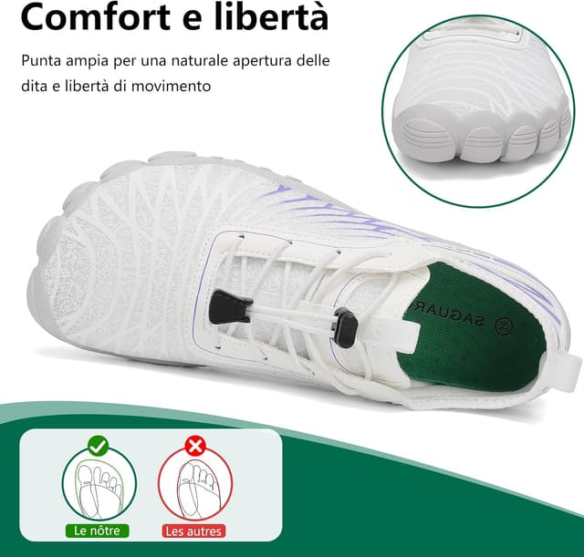 Detalle de SAGUARO Scarpe Barefoot Minimaliste da donna pieghevoli e ad asciugatura rapida (EU 35-43)