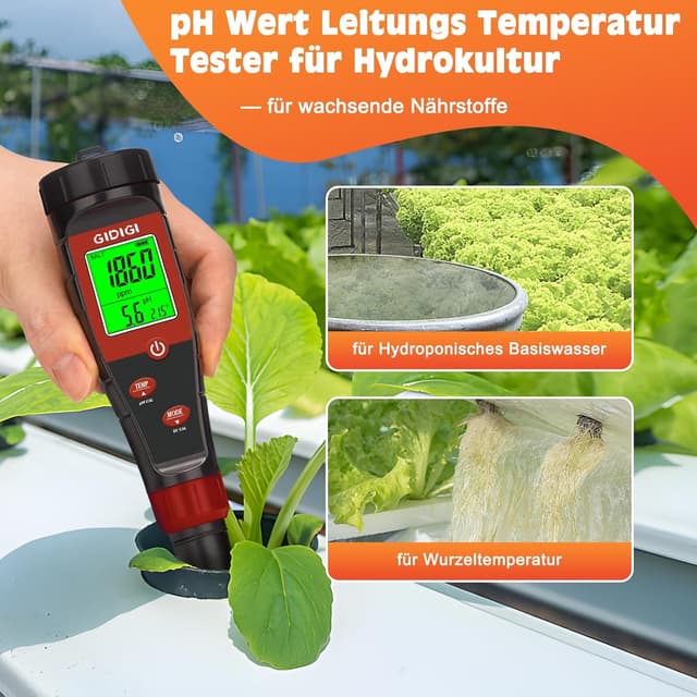 Detalle 2 de GIDIGI pH Messgerät 4-in-1 🧪