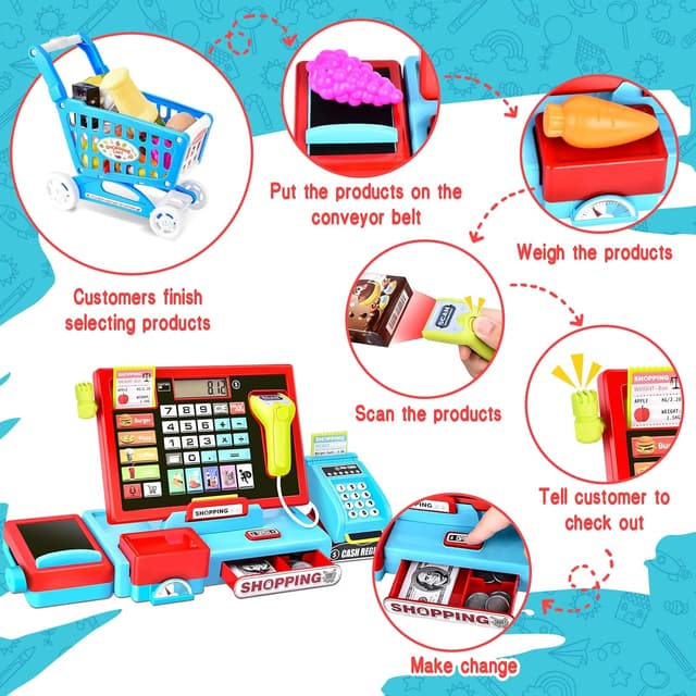 Thumbnail 3 de Joellfuner Caja Registradora Juguete con Escáner 🧾