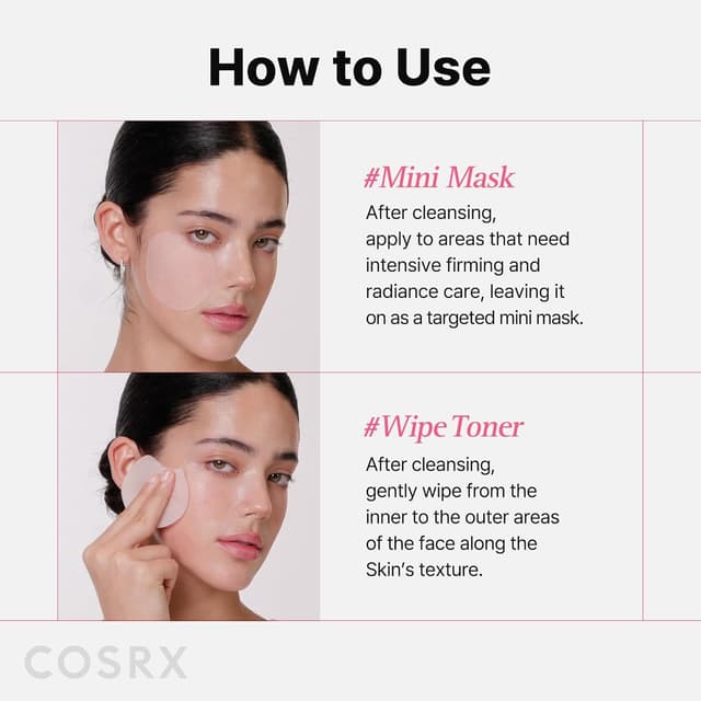 Detalle de COSRX OneStep Original Peptide Collagen Lifting Glow Pad (100 Pads) — peptide & collagen toner pads for elasticity and glow