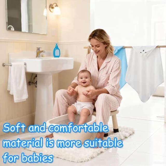 Thumbnail 5 de Hooded Baby Towels Set 80x80cm with Silicone Teether