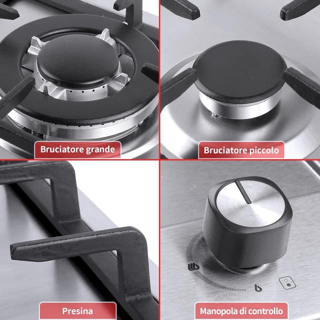 Detalle de sailout Piano cottura a gas 2 fuochi