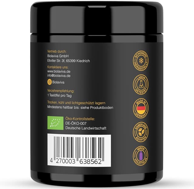 Thumbnail 4 de BIOLAVIVA BIO Honig mit Schwarzkümmel 250 g 🍯