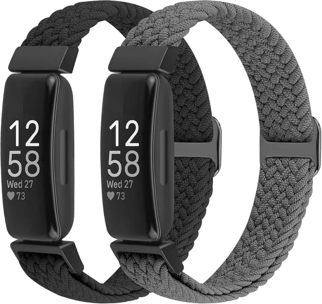 Detalle de BTTNG 2-pack elastic braided straps for Fitbit Inspire series and Ace models