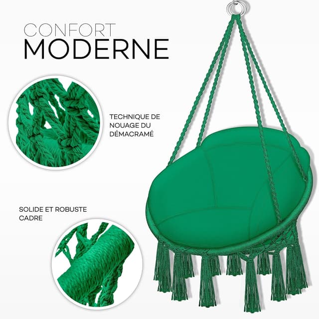 Detalle 2 de tillvex Hamac Chaise Suspendu 200 kg