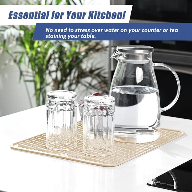 Detalle 2 de KitchenRaku tappetino scolapiatti in silicone 40x60 cm, antiscivolo e resistente al calore