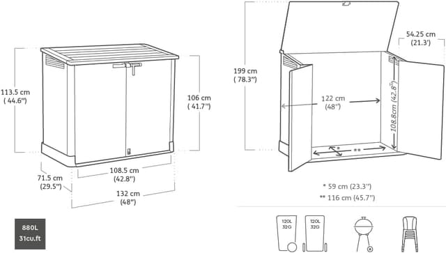 Thumbnail 5 de Keter Sio Nova 🏡 Cobertizo de jardín gris 880L