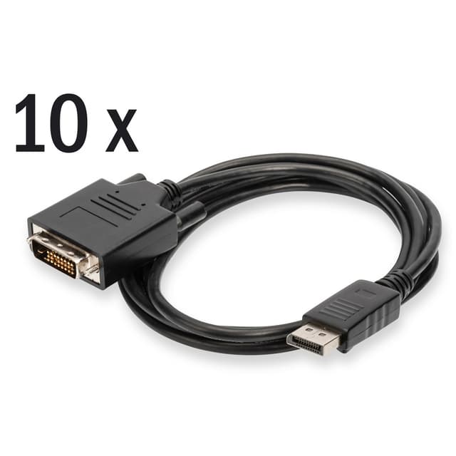 Detalle de Digitus Pack 10 Cables Adaptadores DisplayPort a DVI 2 m