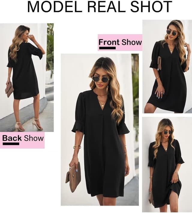 Thumbnail 6 de QACOHU V Neck Ruffle Summer Dress 1️⃣