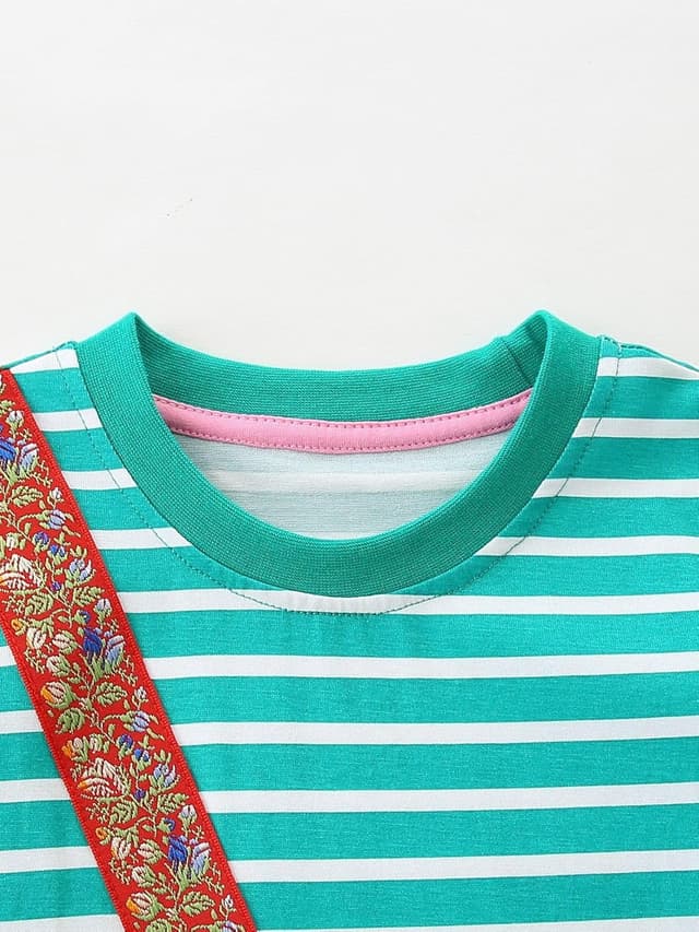 Thumbnail 4 de HILEELANG Toddler Girl Striped Cotton Dress