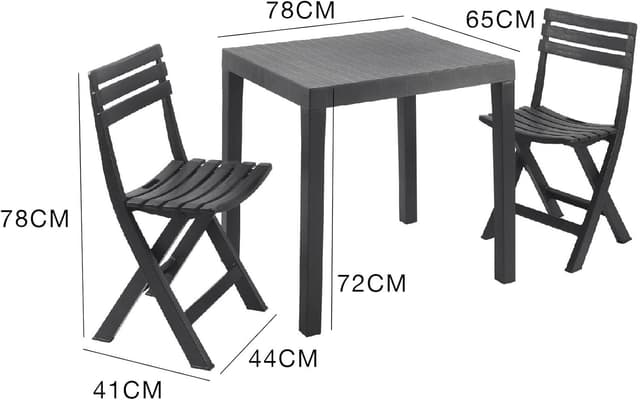 Thumbnail 2 de Dmora Ortisei set salotto da esterno con tavolo e 2 sedie pieghevoli