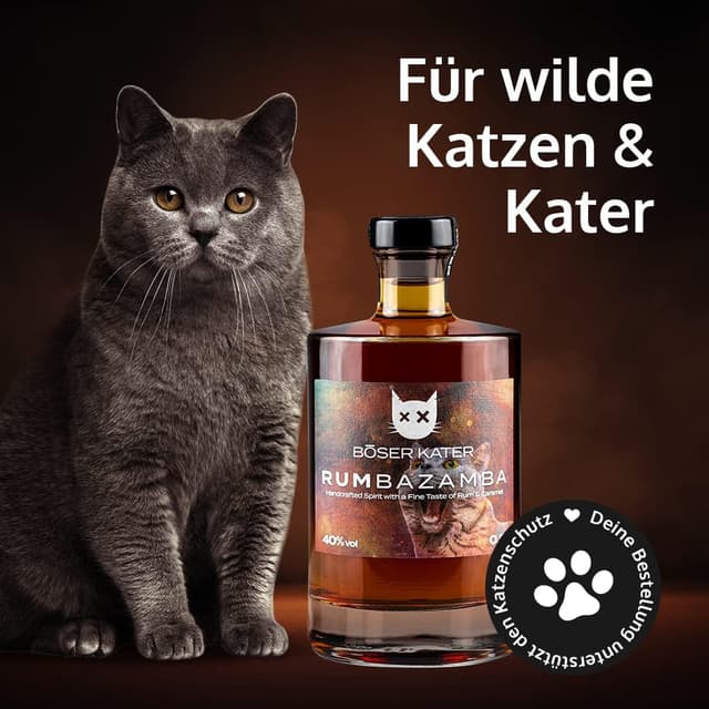 Detalle 2 de RUMbazamba Böser Kater Caramel-Toffee Rumbazamba, 0,5 l mit 40% vol – handgemacht in kleiner Auflage