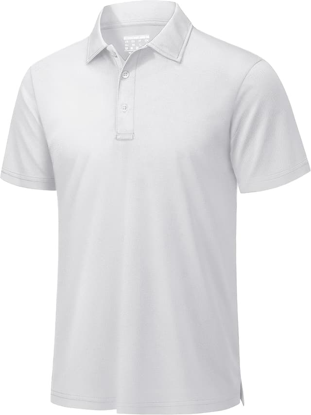 Detalle de TACVASEN men’s polo shirts short-sleeve for golf, outdoor sport & work (quick-dry, moisture-wicking)