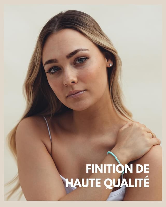 Detalle de GD GOOD.designs EST. 2015 Bracelet de perles en pierres naturelles et perle argent 925 (4 mm)