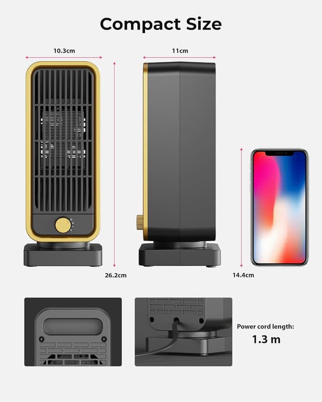 Thumbnail 6 de DDHTSAL Portable Mini Electric Heater 900W