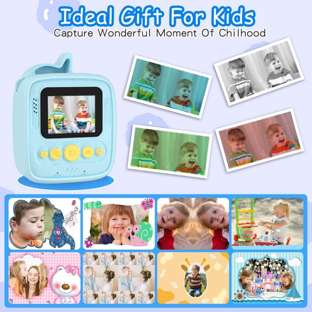 Detalle de Kids instant print camera 48MP HD
