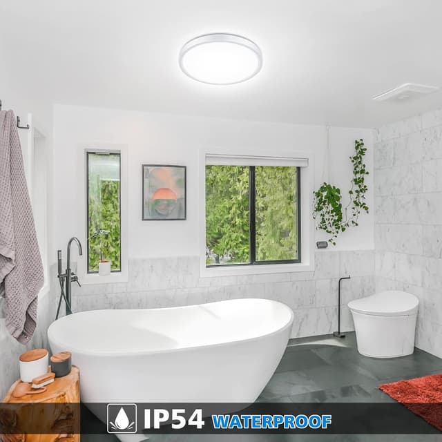 Thumbnail 6 de Defurhome Bathroom Ceiling Light Ø22CM 18W 1500LM, 5000K IP54 (Flush, Dome, White)