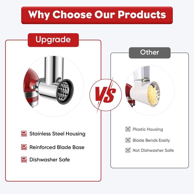 Thumbnail 3 de InnoMoon Slicer Shredder Attachment 4 blades 🧀