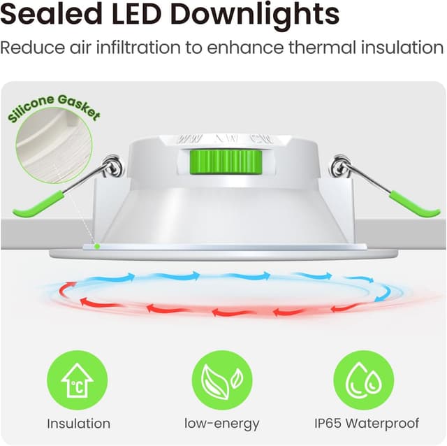 Detalle de ALUSSO LED Einbaustrahler 230V 7W dimmbar, IP65, 68 mm – 12er Set, mit 3 Farbtemperaturen
