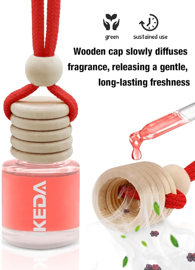 Detalle de Ikeda Auto-Lufterfrischer mit Clip, 45+ Tage Duft, 10 ml – für Auto und Zuhause