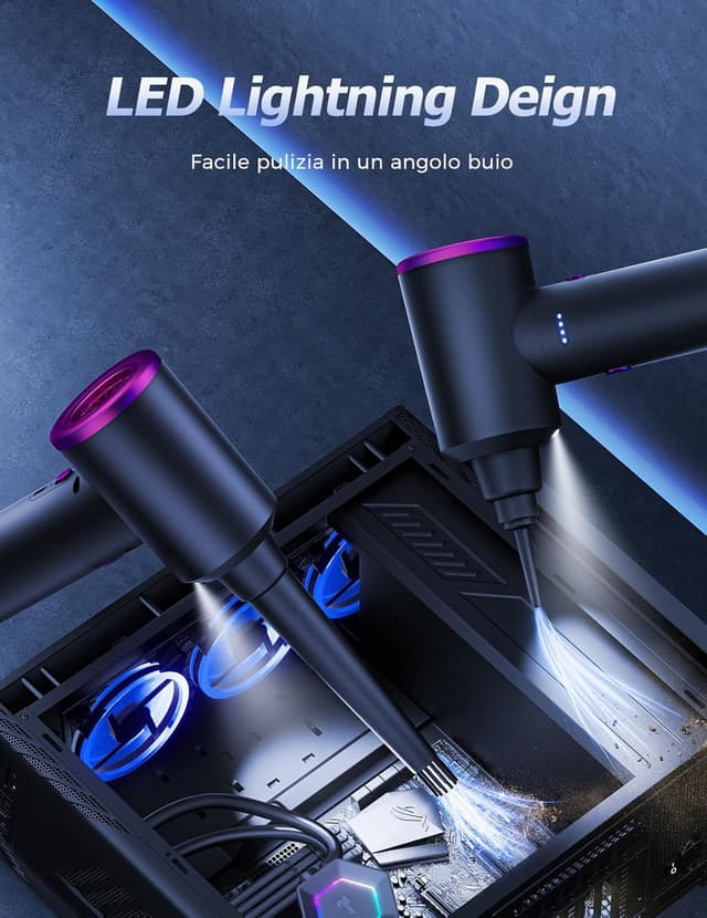 Thumbnail 6 de Soffiatore ad aria compressa 9000 mAh, 3 velocità per PC e auto