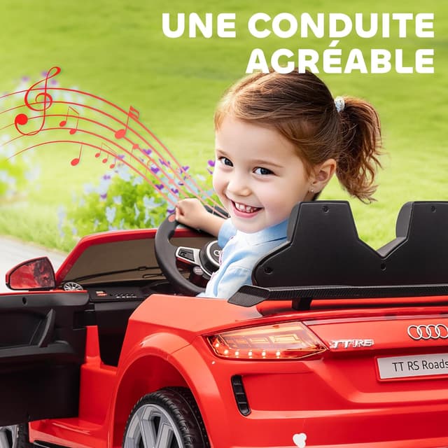Detalle de HOMCOM Audi TT RS 12 V pour enfant — voiture électrique 2,4 GHz, effets sonores et lumineux