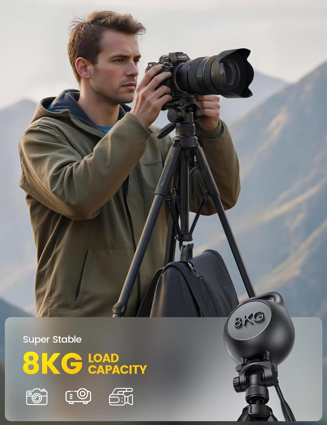 Thumbnail 1 de Lamicall 67inch Camera Tripod 170cm, 8kg load