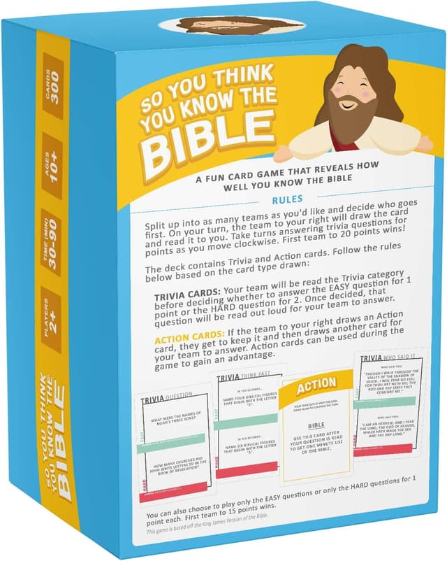 Detalle 2 de So You Think You Know the Bible – Christian Trivia Game for Families, Fellowships & Bible Study