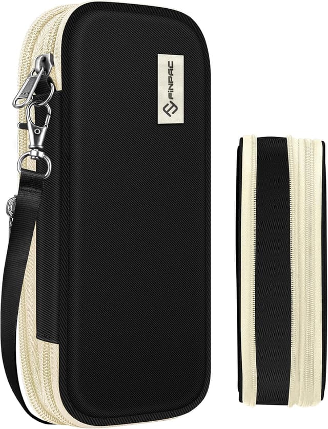 Detalle de FINPAC Federmäppchen Federtasche ZA – Schwarz, erweiterbar mit viel Stauraum