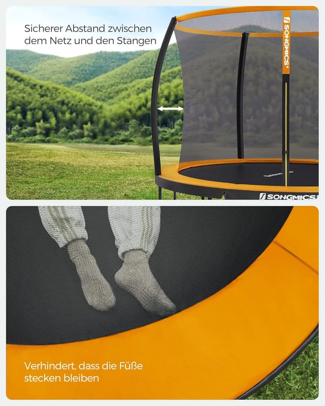 Thumbnail 3 de SONGMICS Trampolin für Kinder mit Sicherheitsnetz, Sicherheitskissen, Leiter und Stahlrahmen (366 cm)