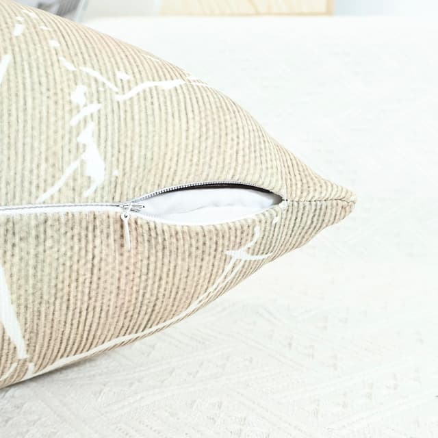 Detalle de OYIMUA 2er Set Deko-Kissenbezüge 50x50 Beige aus Chenille