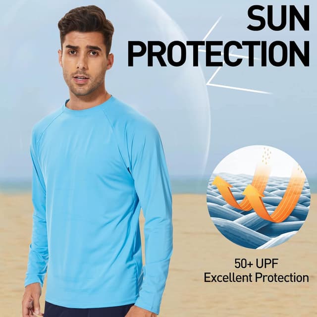 Detalle de Arcweg Rashguard homme manches longues anti-UV UPF 50+ (séchage rapide, léger) M-3XL