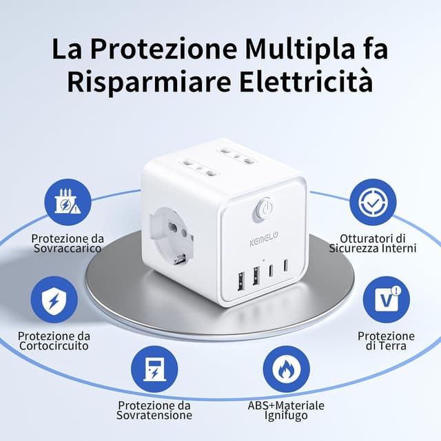 Detalle 2 de Ciabatta multipresa 4 prese con USB 🔌