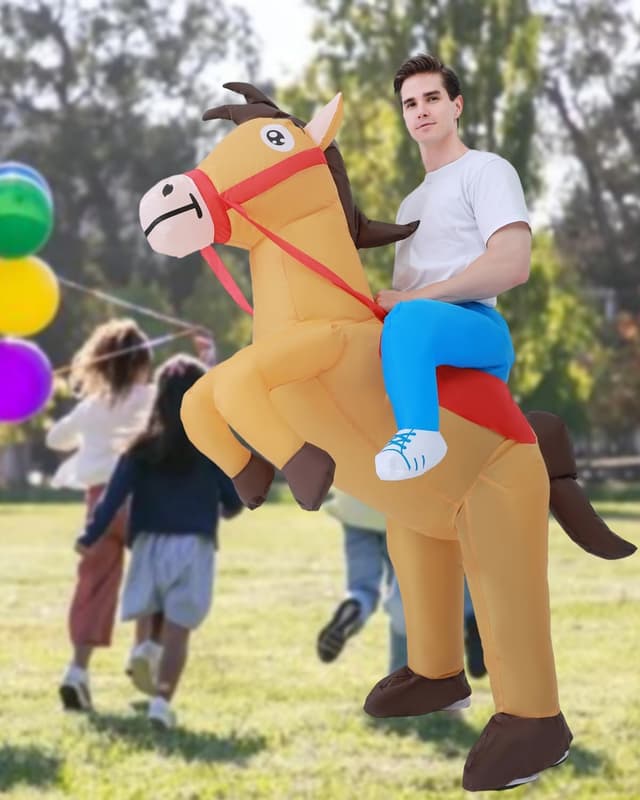 Detalle de Bestsight Inflatable Horse Costume for Adults with Fan and Zipper Front