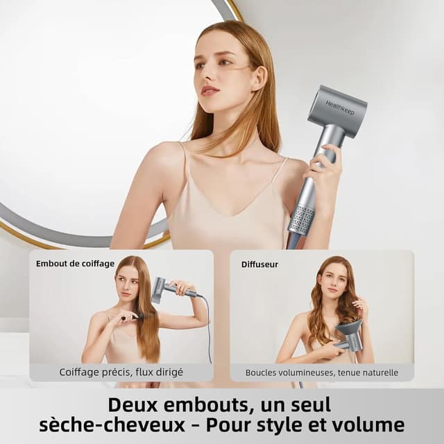 Detalle 1 de Healthkeep sèche-cheveux ionique 1500 W