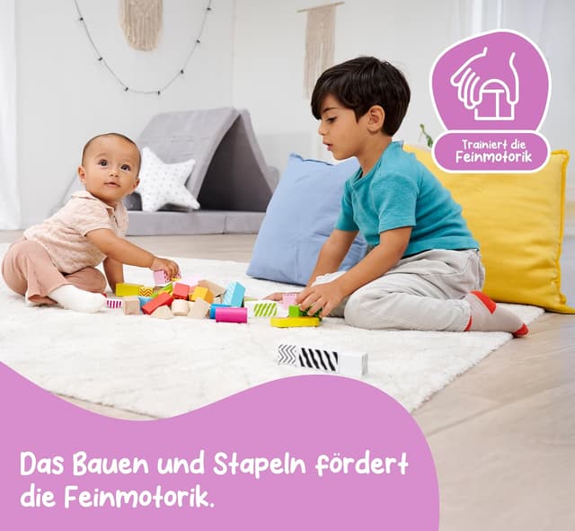 Thumbnail 4 de Eichhorn Color Holzbausteine 50 Stück Birkenholz