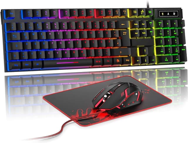 Detalle de Rewurnth Gaming Tastatur Set 104 Tasten