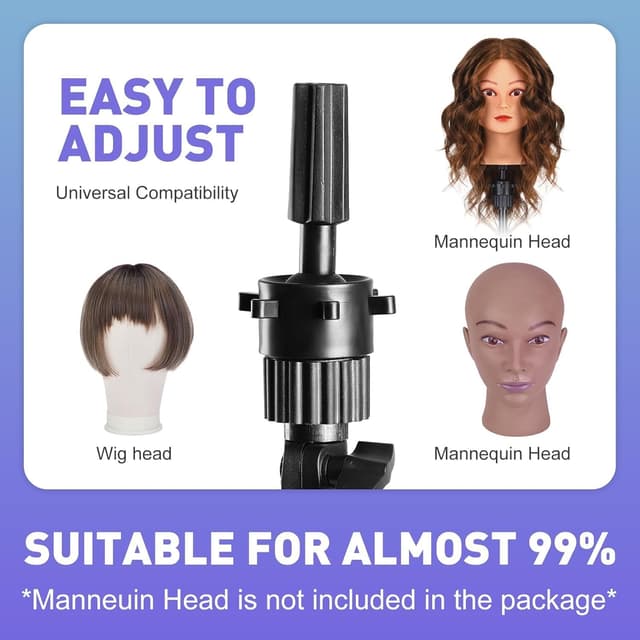 Detalle de Neverland 63 Inch Wig Stand with Tripod Base for Training Mannequin Heads