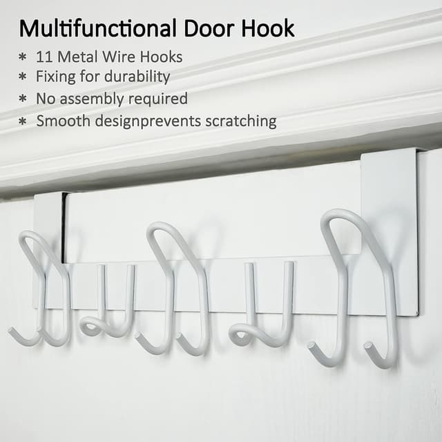 Thumbnail 2 de SKOLOO Over-the-Door Hooks for 1-3/4" Doors, 11 Hooks, Pack of 2 🪝