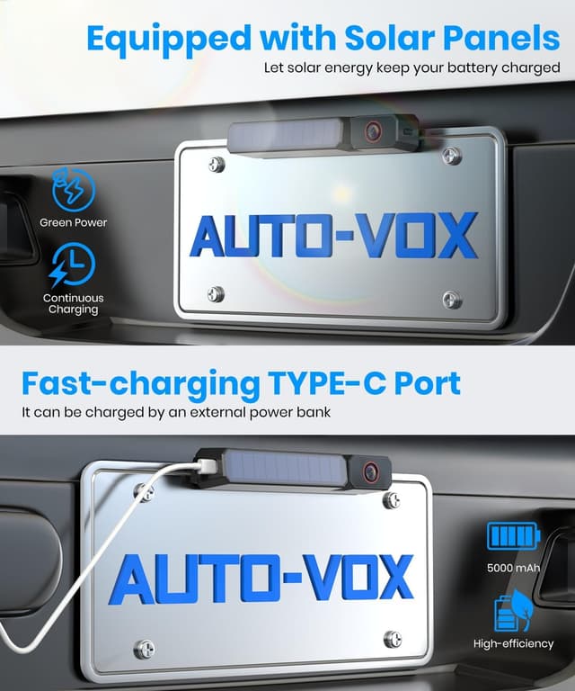 Detalle de AUTO-VOX Solar Wireless Backup Camera System with 5-Inch 1080P HD Monitor