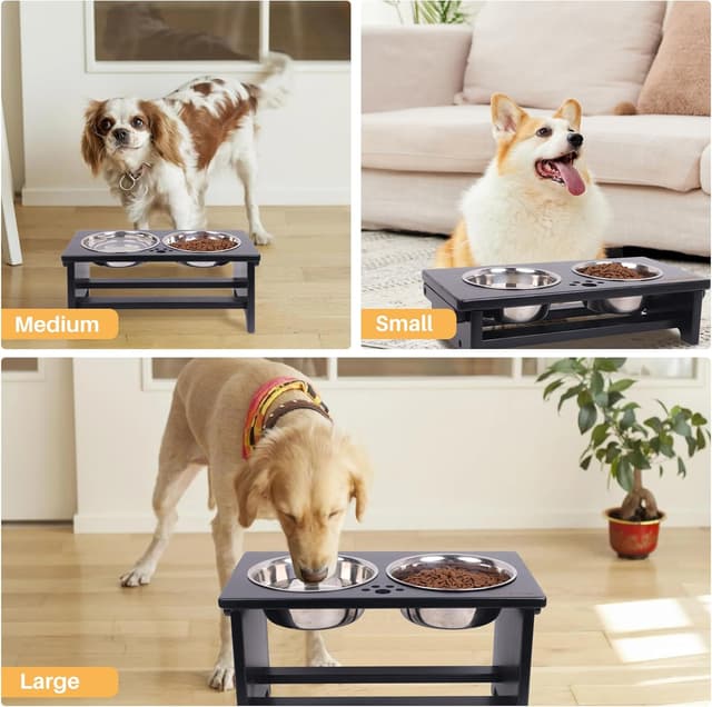 Detalle 2 de Nothing Burger Raised Dog Bowls for Small Dogs