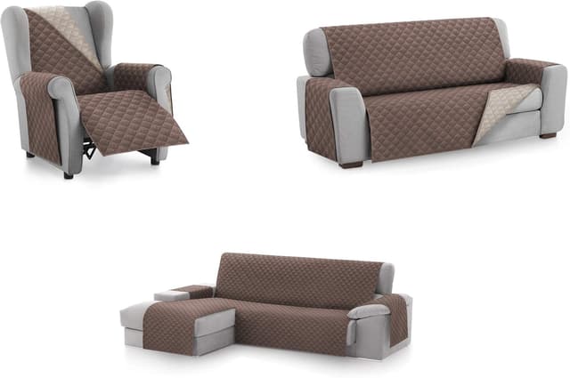 Thumbnail 7 de textil-home Funda Chaise Longue Malu 240cm Marrón 🛋