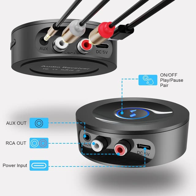 Detalle de Bluetooth 5.2 Receiver for home stereo streaming