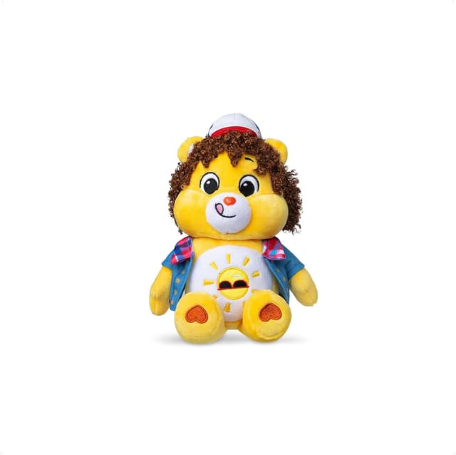 Detalle de Basic Fun Care Bears x Stranger Things Funshine Bear as Dustin 22 cm plush (Limited Edition)
