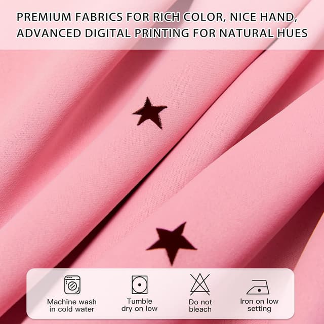 Thumbnail 1 de XiDi Pink Curtains 54 Inch Blackout Panels