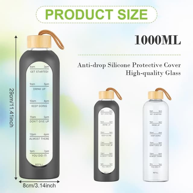 Detalle 2 de AOOWU Borraccia in vetro 1000 ml